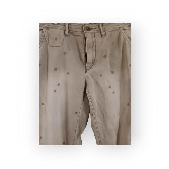 Anthropologie Pilcro Khaki Jeans with Gold paint splatter. Size 27 - Picture 5 of 6